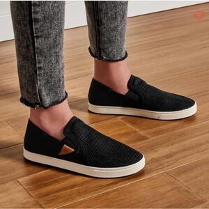 OluKai Pehuea Slip On Loafers BLACK Sz 8.5